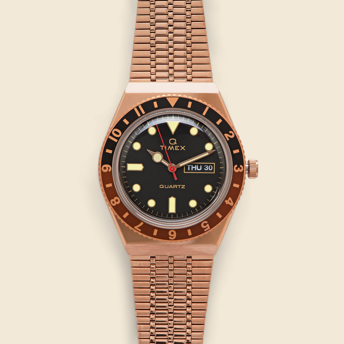 Q timex 2024 rose gold