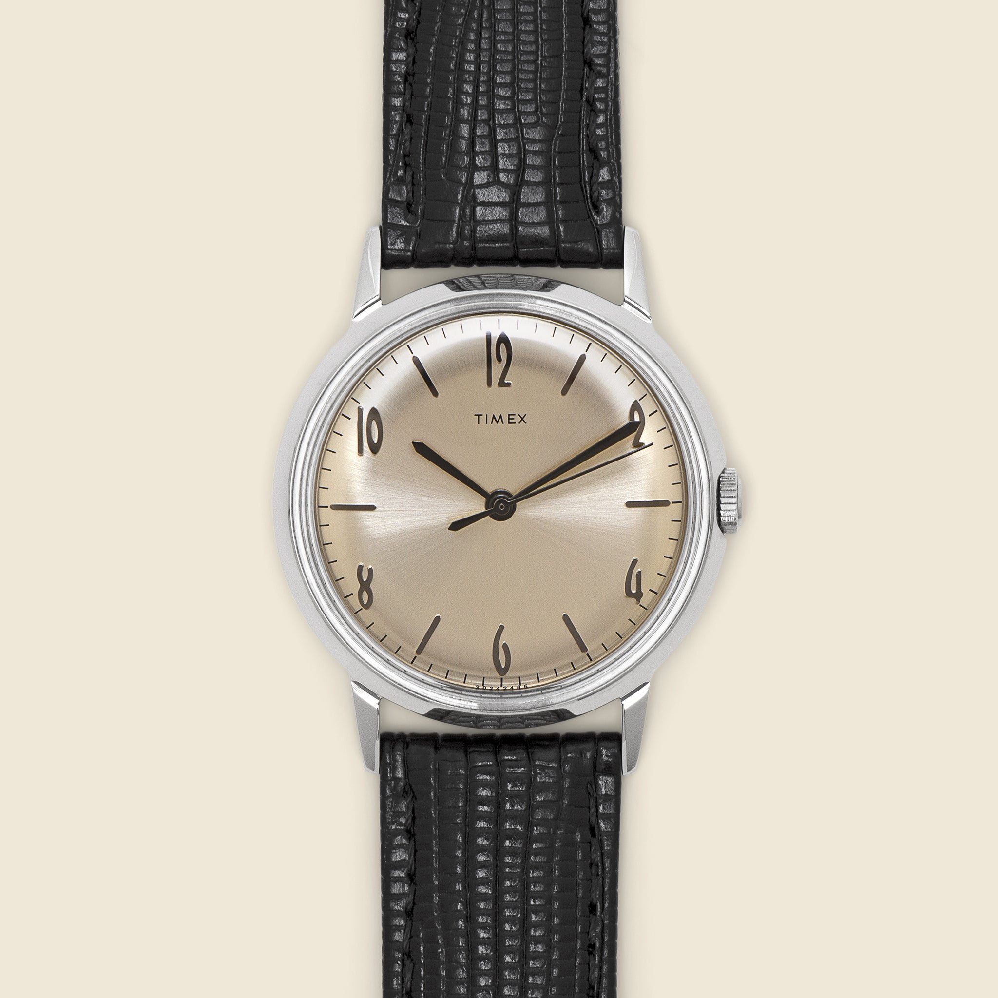 Marlin Hand-Wound 34mm Leather Strap Watch - Black/Silver - Timex - STAG Provisions - Accessories - Watches