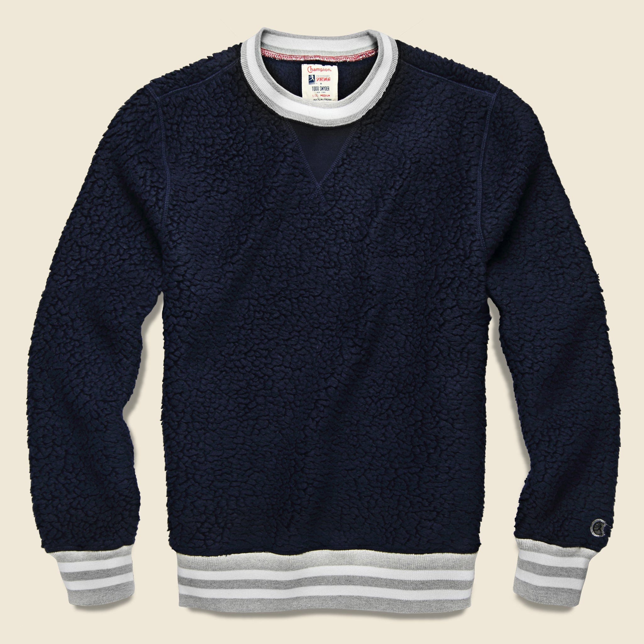 Todd Snyder Champion Sherpa Crewneck Shirt Bright Navy