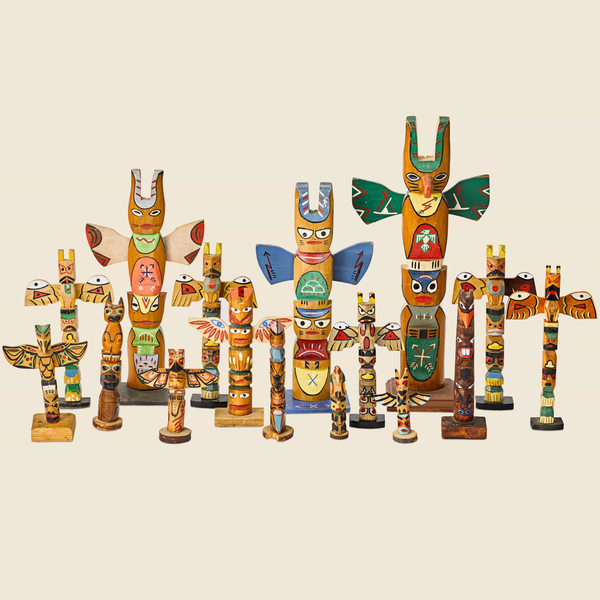 Set of Vintage Totem Poles - Vintage - STAG Provisions - One & Done - Miscellaneous