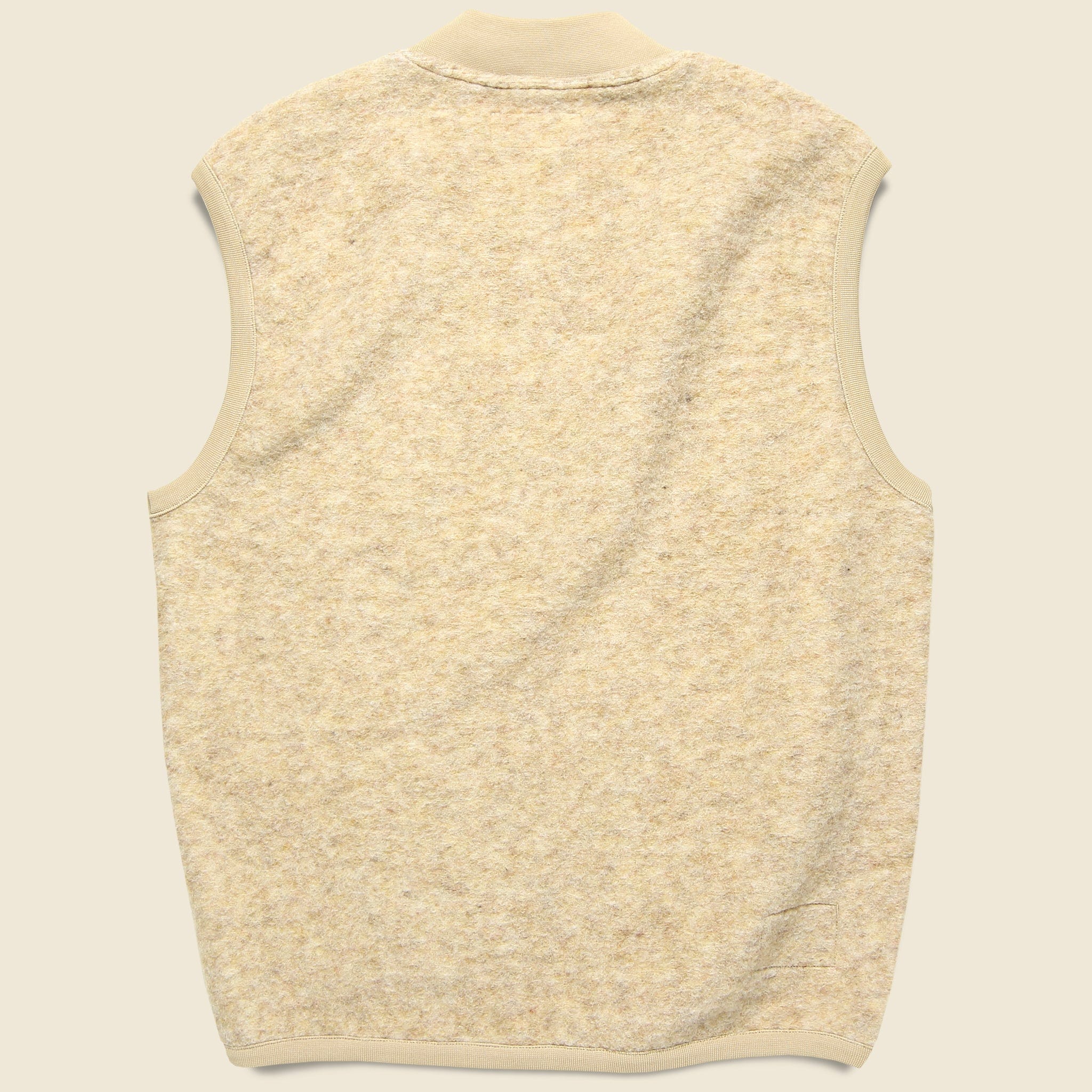 Wool Fleece Zip Waistcoat - Stone - Universal Works - STAG Provisions - Outerwear - Vest
