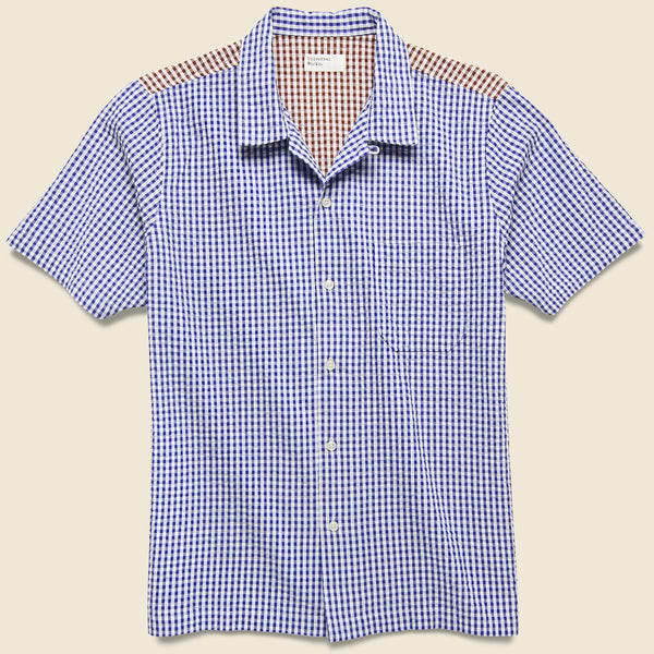 【YOURNUS】Seersucker Check Hood Shirt YOURNUS】Seersucker Check Hood Shirt