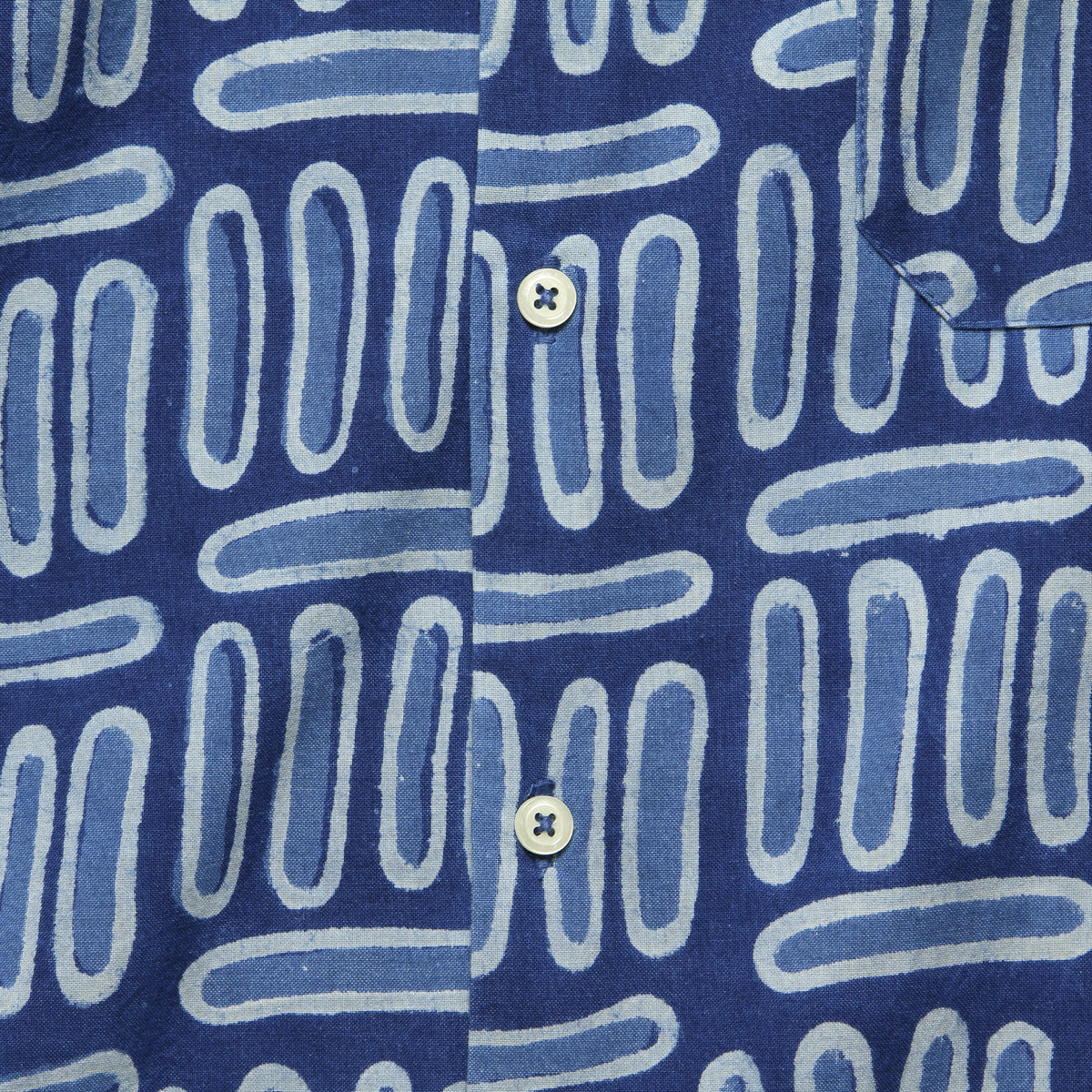 Handblock Indigo  Organic Cotton Shirt