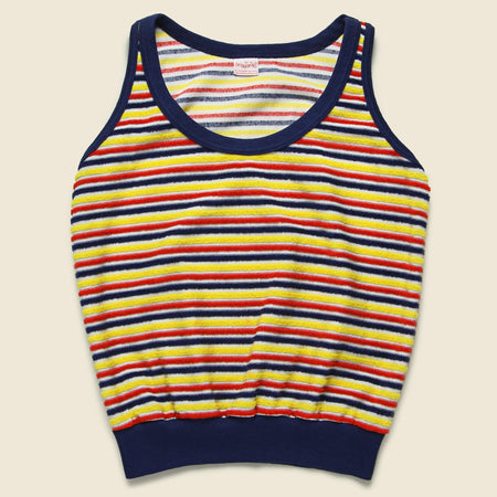 Stripe Terry Tank Top - Red/Yellow/Navy