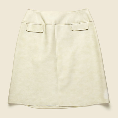 1960s Union Leather Mini Skirt - Cream