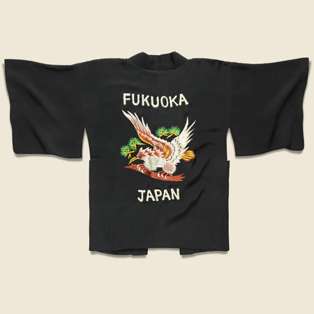 Embroidered Silk Kimono - Eagle Fukuoka