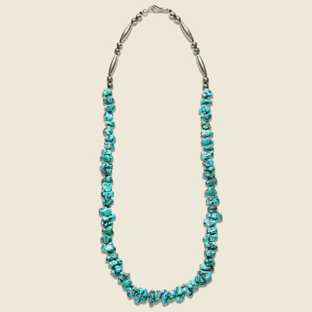 Sterling & Sleeping Beauty Turquoise Nugget Necklace