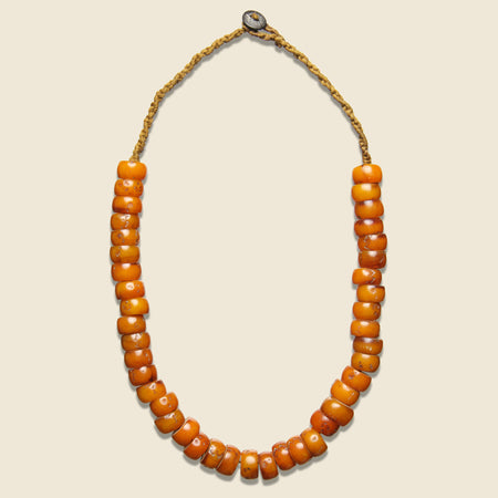 African Large Amber Bead Necklace