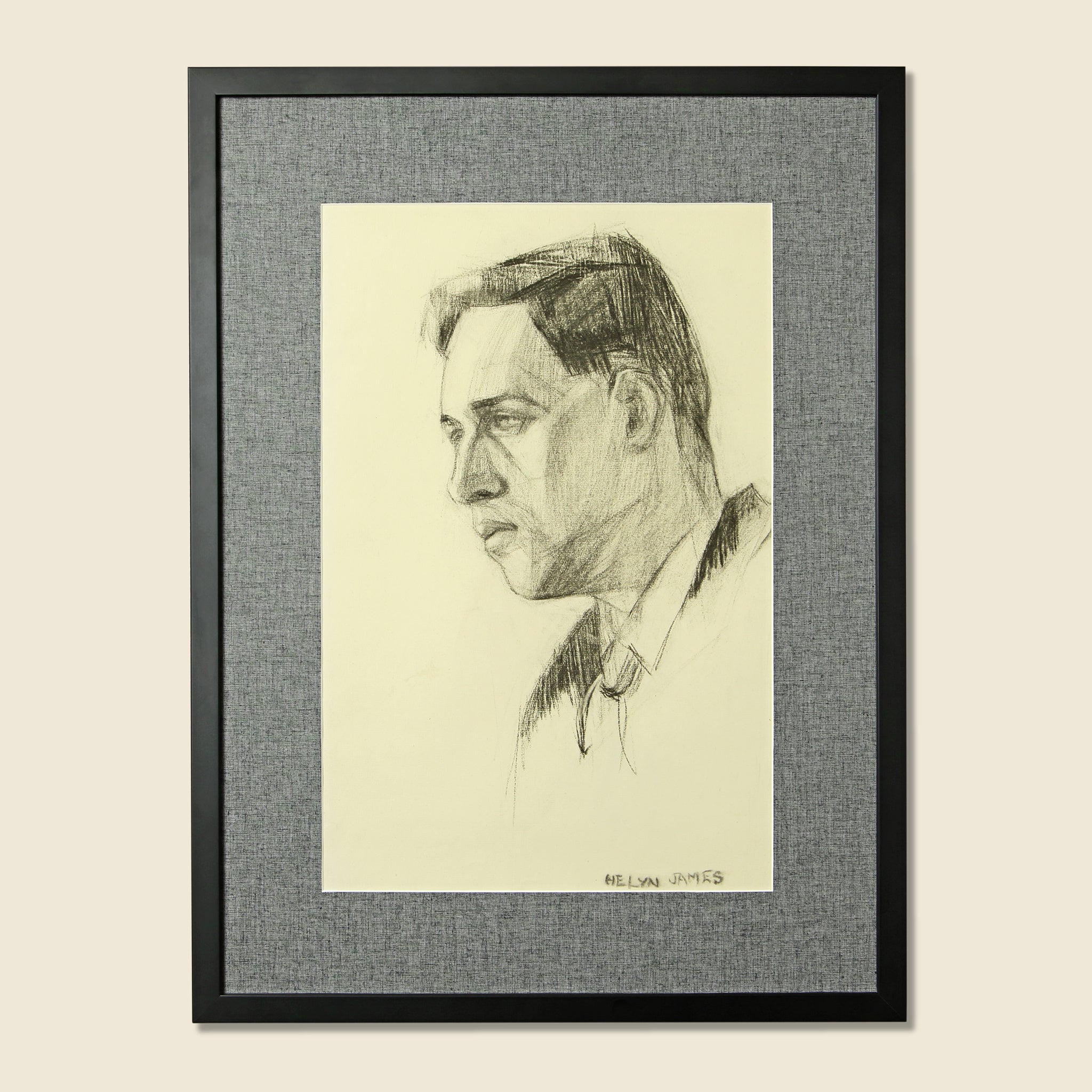 1950s Cubist Pencil Portrait - Vintage - STAG Provisions - One & Done - Art