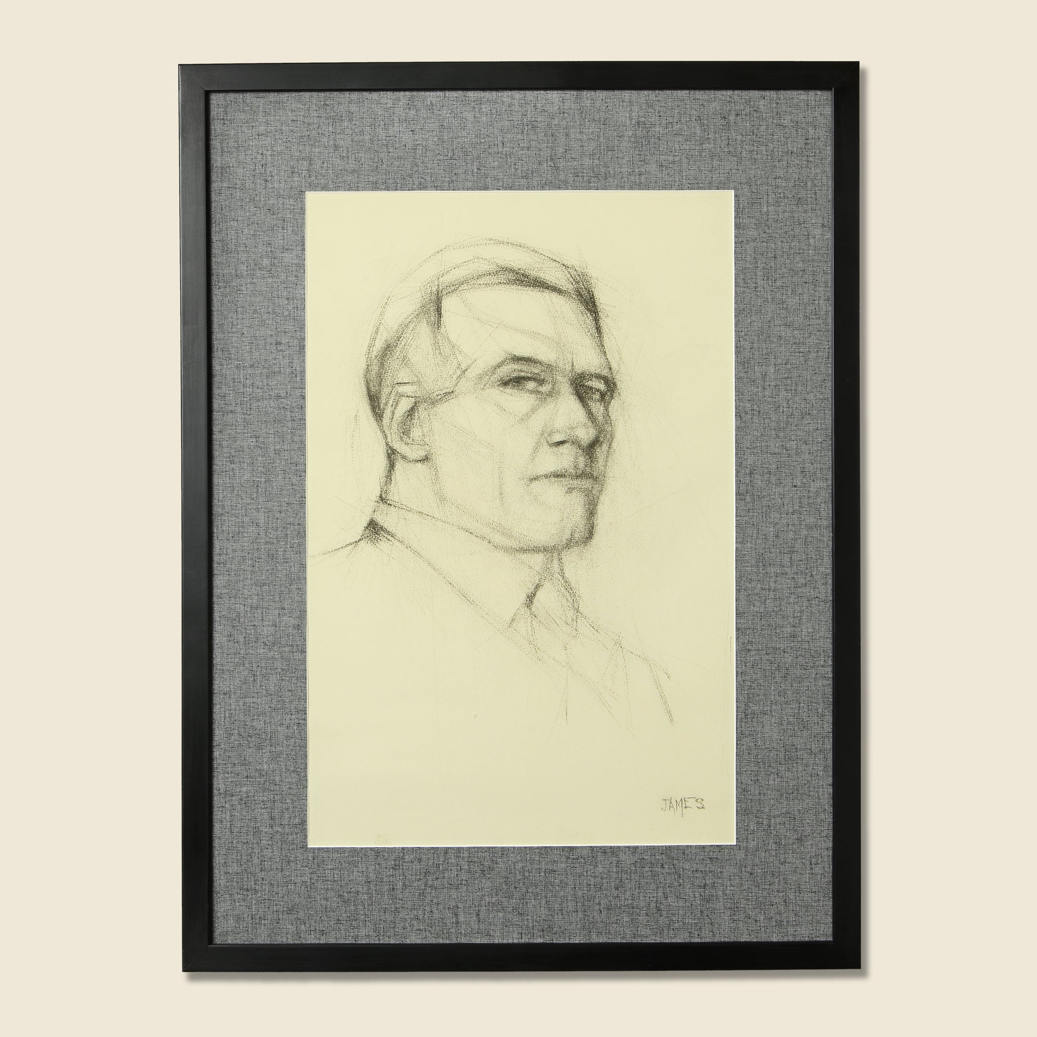 1950s Cubist Pencil Portrait - Vintage - STAG Provisions - One & Done - Art
