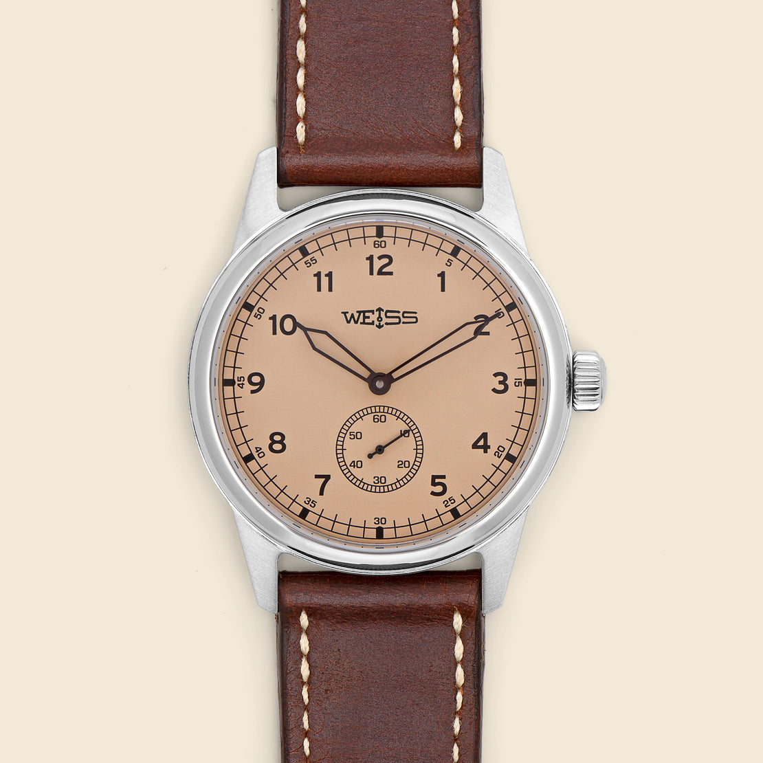 Weiss Watch Co Standard Issue Field Watch 38mm - Latte/Brown