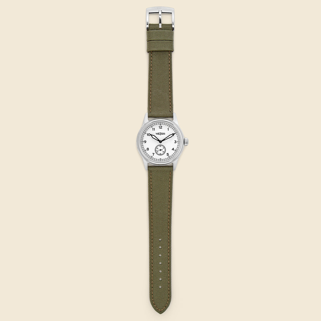 Standard Issue Field Watch 38mm - White/Olive - Weiss Watch Co - STAG Provisions - Accessories - Watches