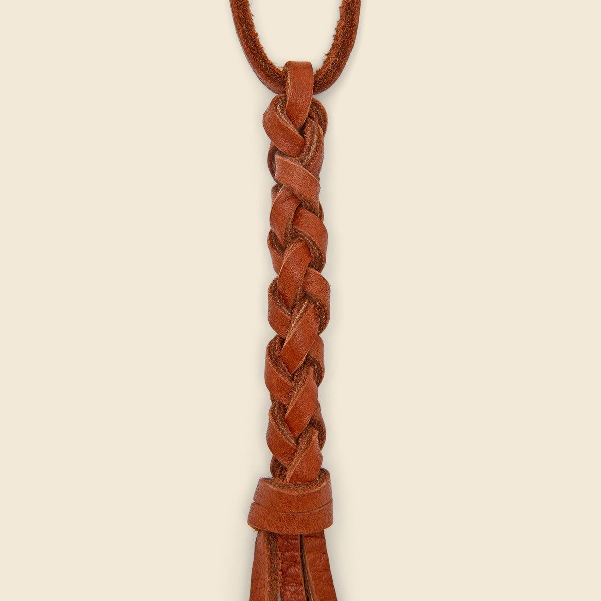 Braided Leather Necklace - Black/Rust