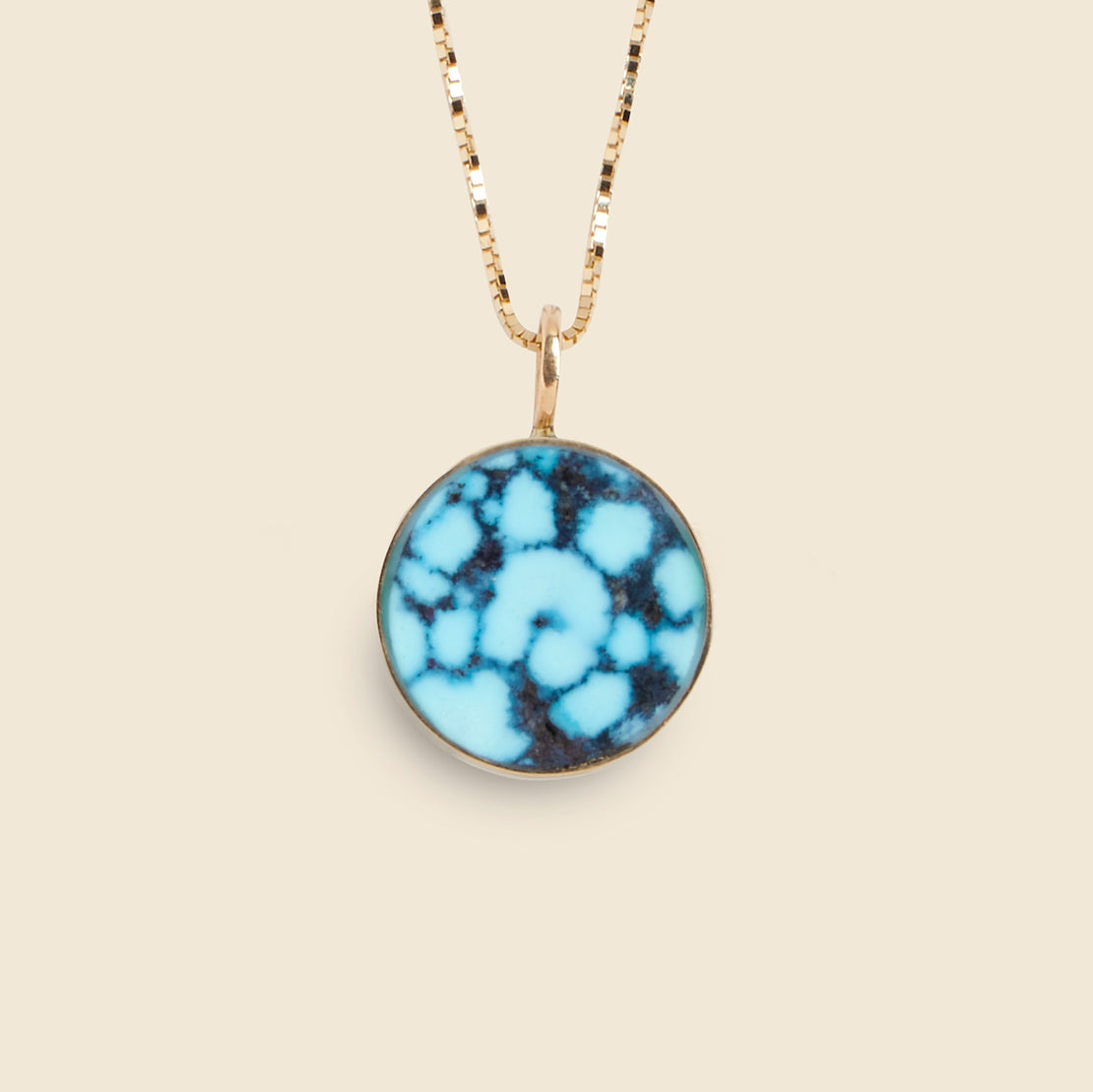 Young in the Mountains Circ Necklace - Kingman Turquoise
