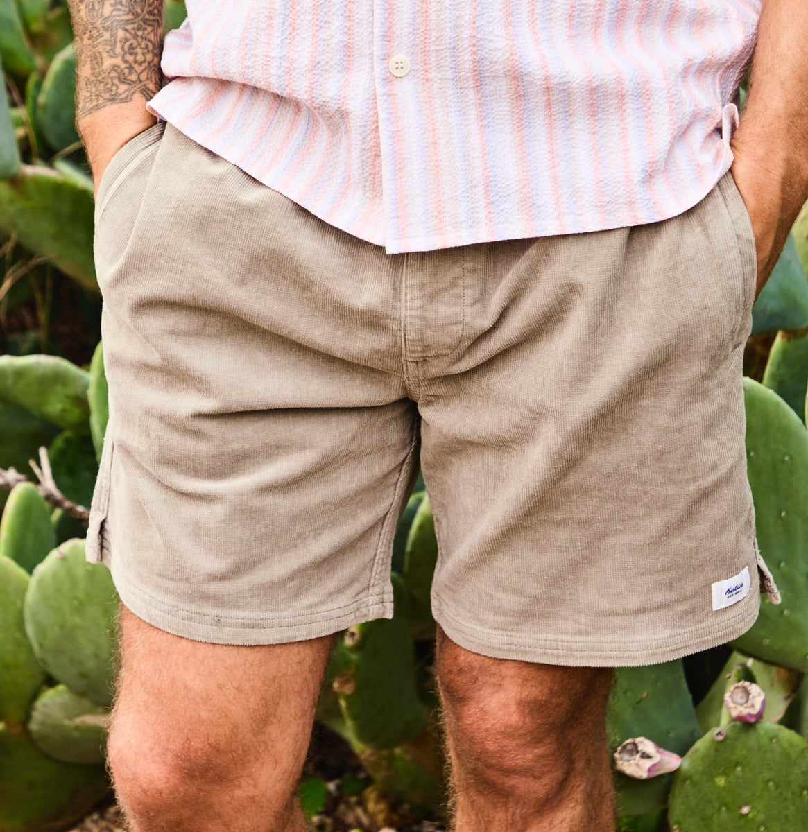 La Stupenderia corduroy-design knee-length shorts - Neutrals