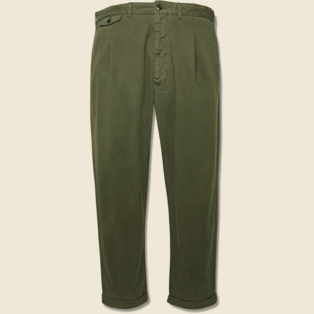 Standard Pleated Chino - Olive - Alex Mill - STAG Provisions - Pants - Twill