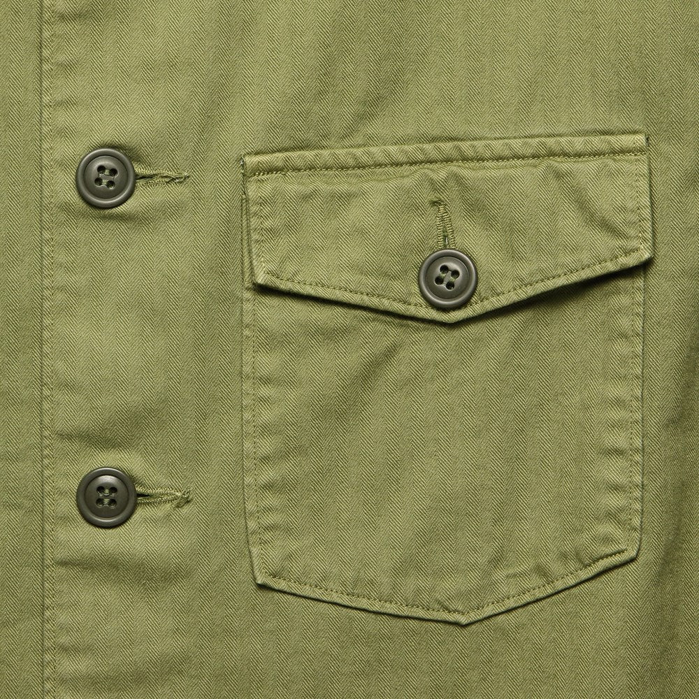 
                          Herringbone Twill Shirt - Military Olive - RRL - STAG Provisions - Tops - L/S Woven - Overshirt
                        