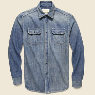 Earl Selvedge Denim Shirt - Washed Indigo