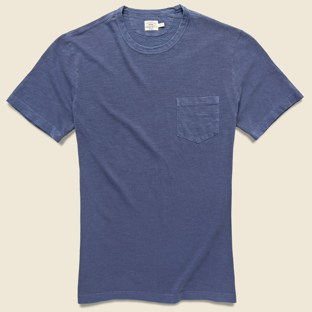 Garment Dyed Pocket Tee - Navy