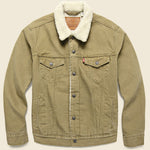 Type III Sherpa Trucker Jacket - Washed Cougar Canvas - Levis Premium - STAG Provisions - Outerwear - Coat / Jacket