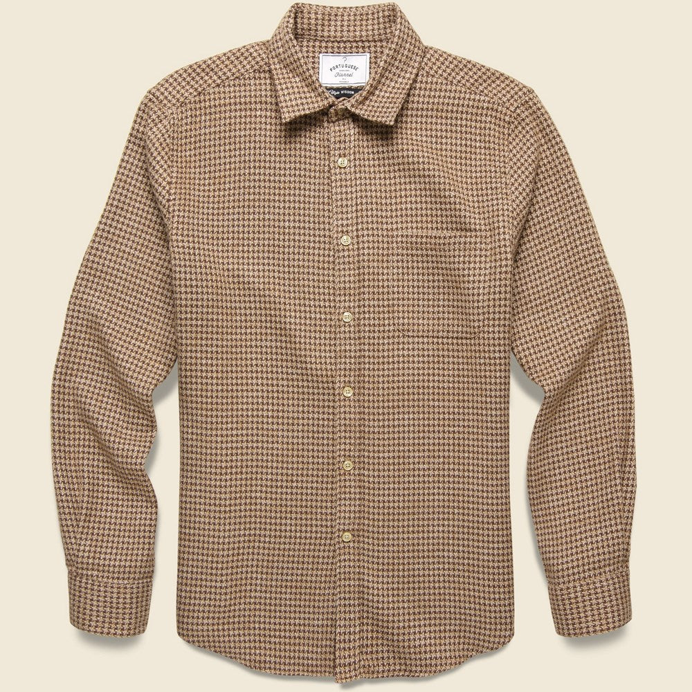 
                          Portuguese Flannel Pied Poule Shirt - Brown
                        