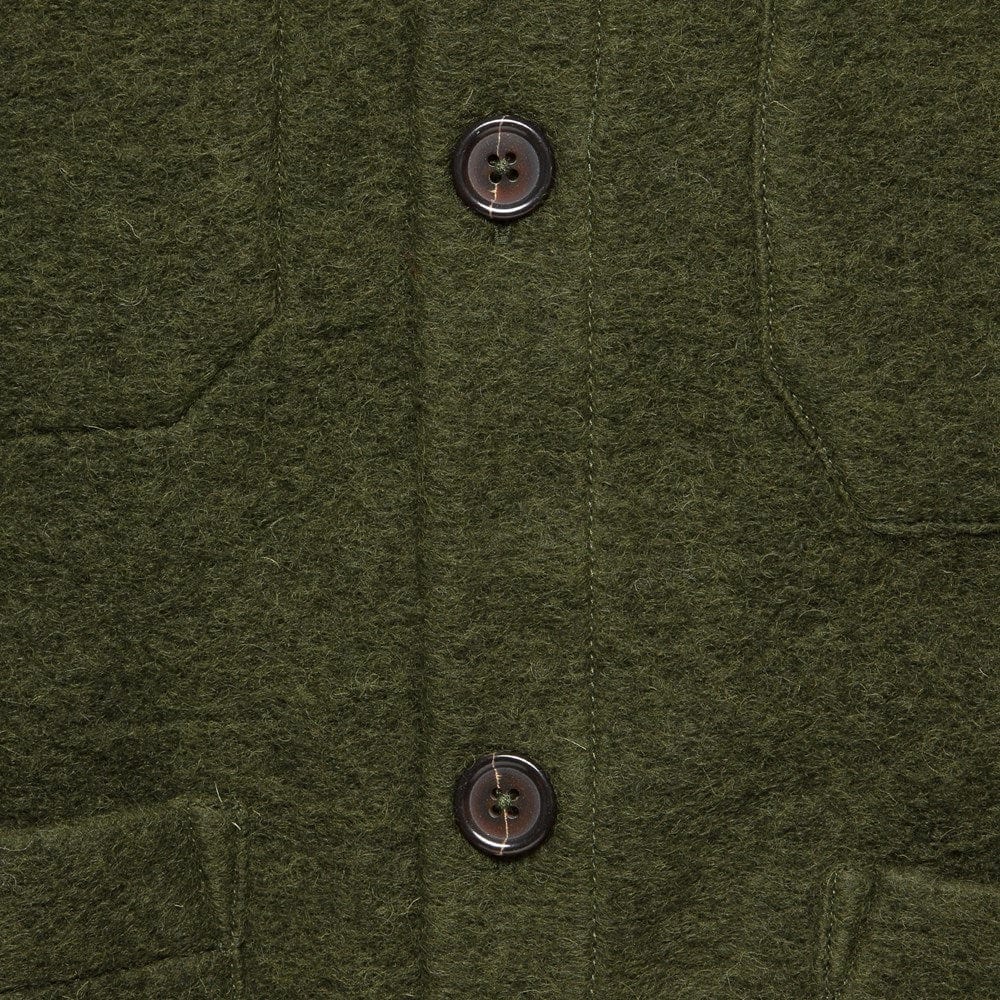 Wool Fleece Cardigan - Olive - Universal Works - STAG Provisions - Tops - Sweater