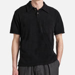 Newlyn Terry Polo - Black - Universal Works - STAG Provisions - Tops - S/S Knit