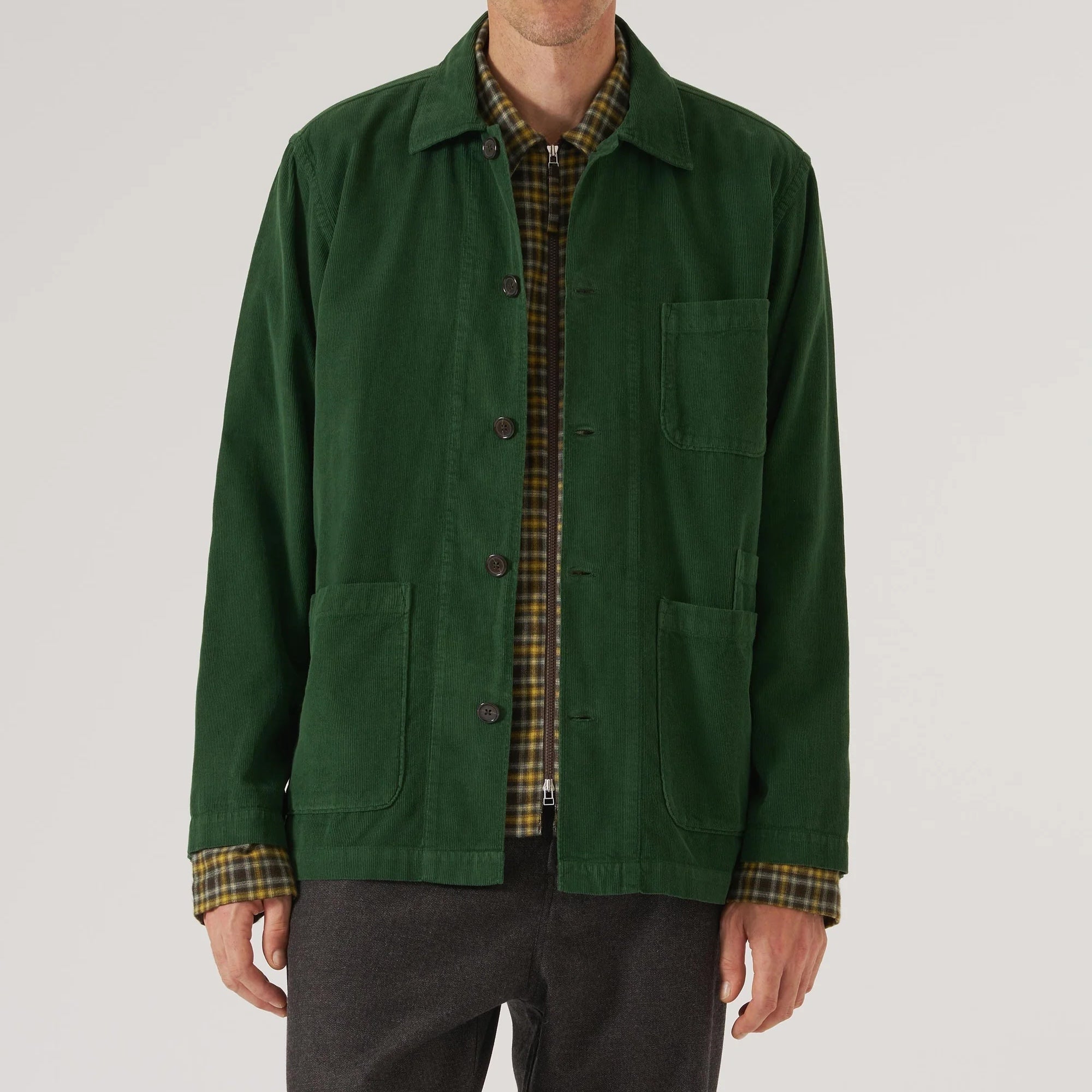 
                          Fine Cord Bakers Overshirt - Green
                        