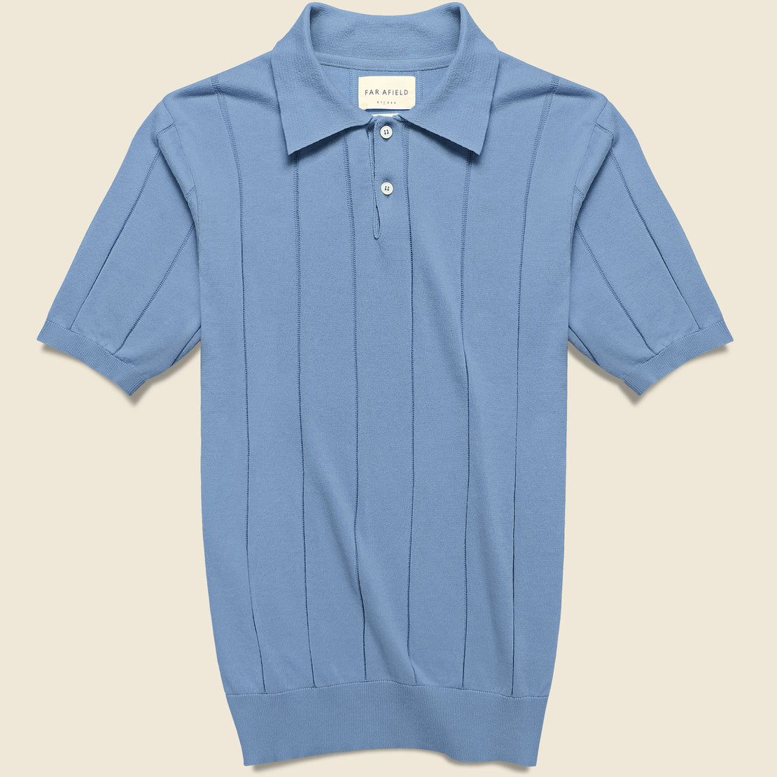 Far Afield Knit Jacobs Polo - Allure Blue