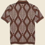 Zig Leaf Cardigan - Friar Brown/White - Far Afield - STAG Provisions - Tops - S/S Knit