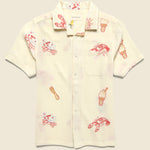 Embroidered Stachio Shirt - White - Far Afield - STAG Provisions - Tops - S/S Woven - Other Pattern