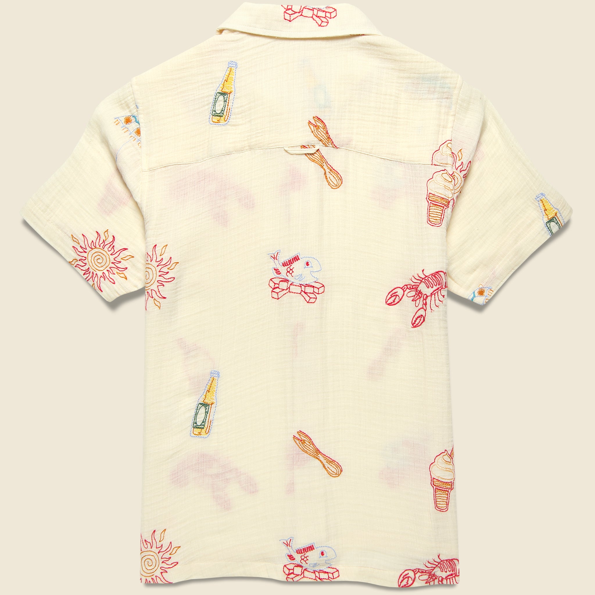 
                          Embroidered Stachio Shirt - White - Far Afield - STAG Provisions - Tops - S/S Woven - Other Pattern
                        