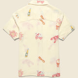 Embroidered Stachio Shirt - White - Far Afield - STAG Provisions - Tops - S/S Woven - Other Pattern