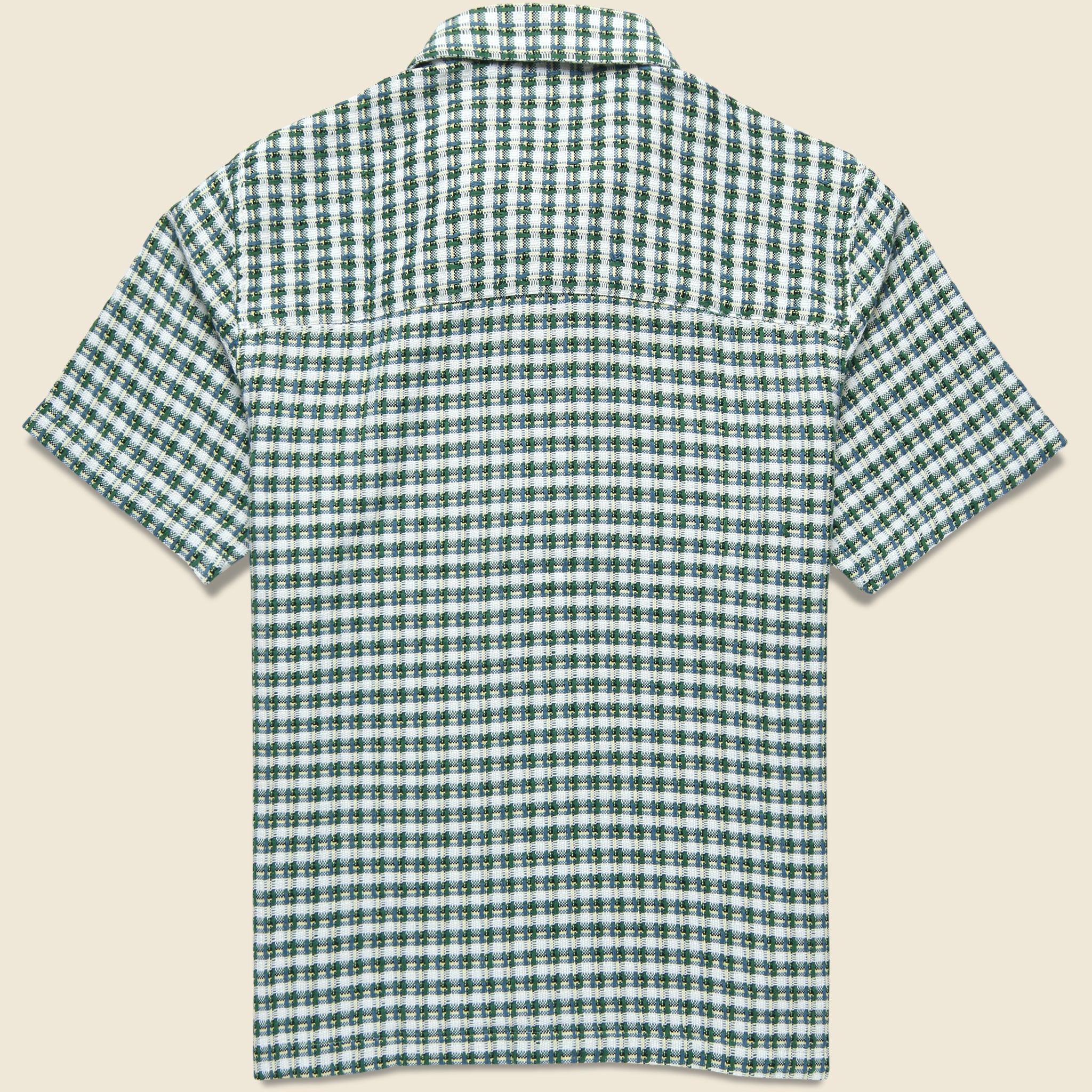 
                          Busey Shirt - Dobby Check Green - Far Afield - STAG Provisions - Tops - S/S Woven - Plaid
                        