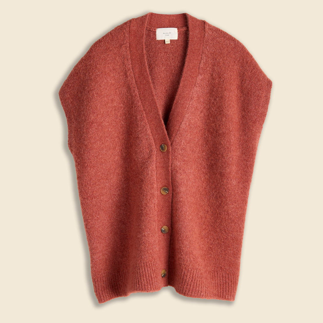 Amente Alpaca Sweater Vest - Brick