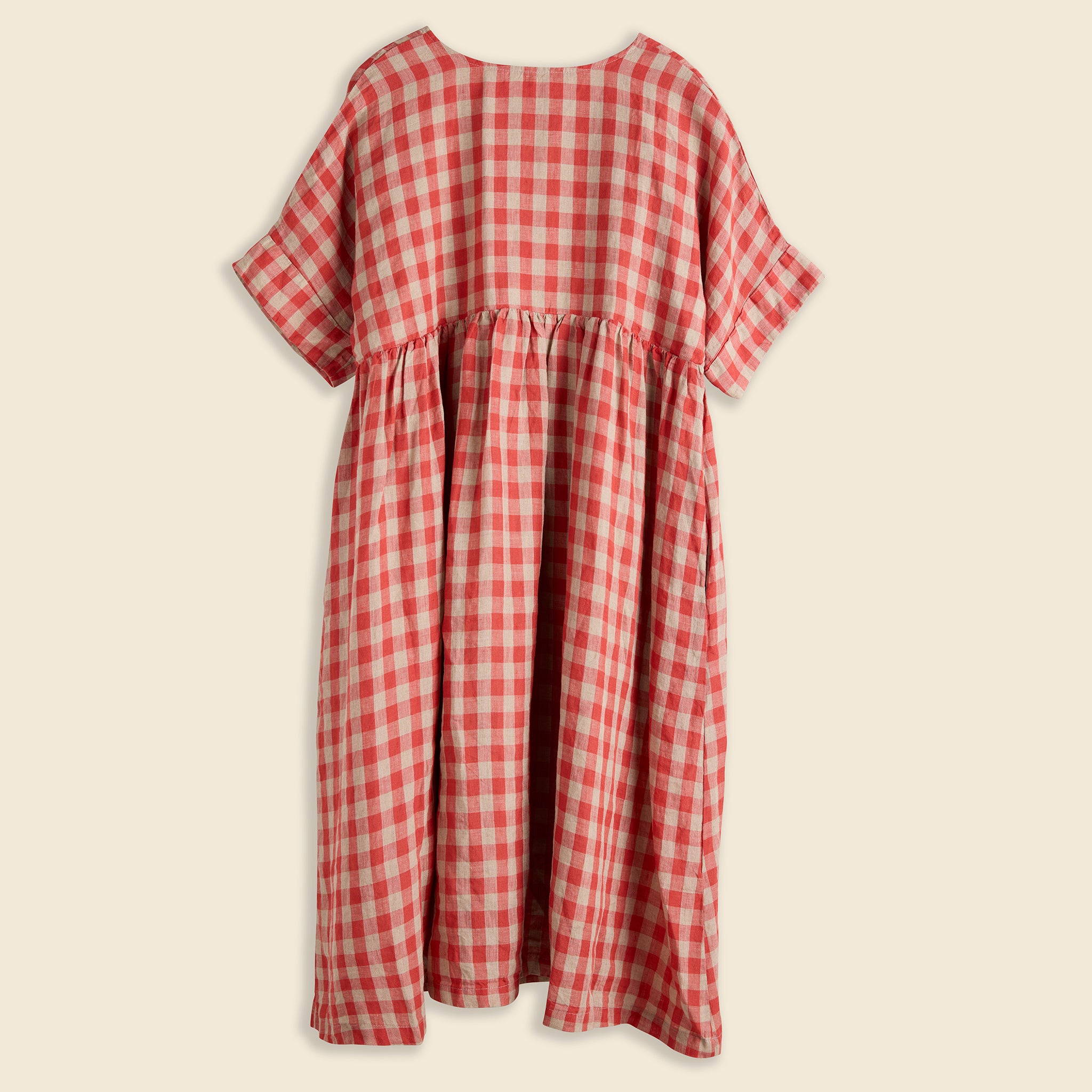 
                          Drop Sleeve Loose Fit Linen Dress - Persimmon - Amente - STAG Provisions - W - Onepiece - Dress
                        