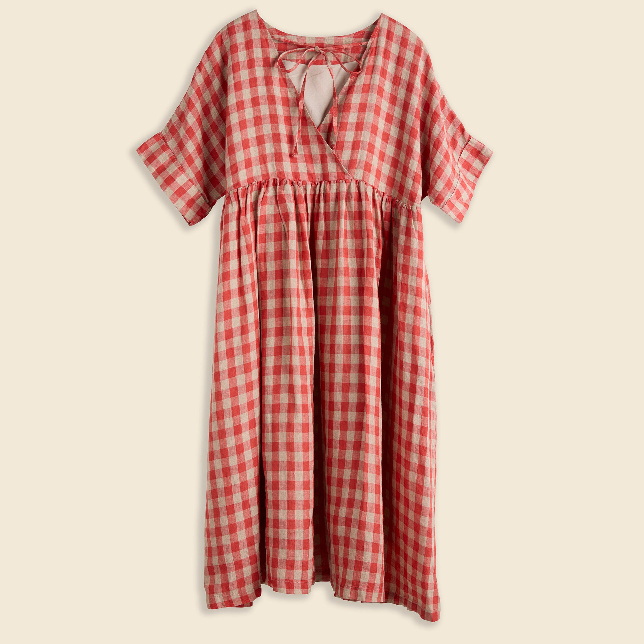 Drop Sleeve Loose Fit Linen Dress - Persimmon - Amente - STAG Provisions - W - Onepiece - Dress