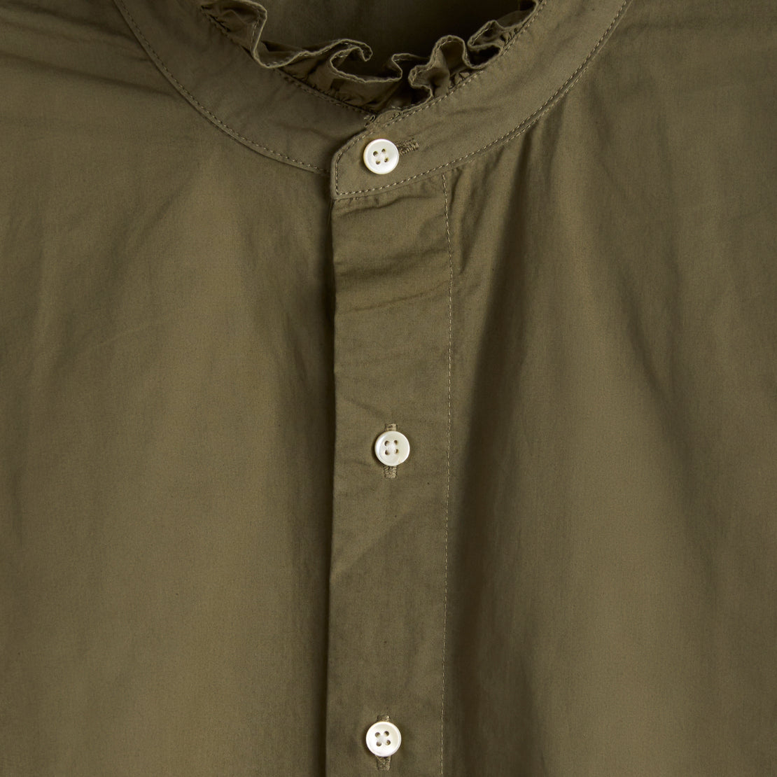 Easy Ruffle Shirt - Dusty Olive - Alex Mill - STAG Provisions - W - Tops - L/S Woven