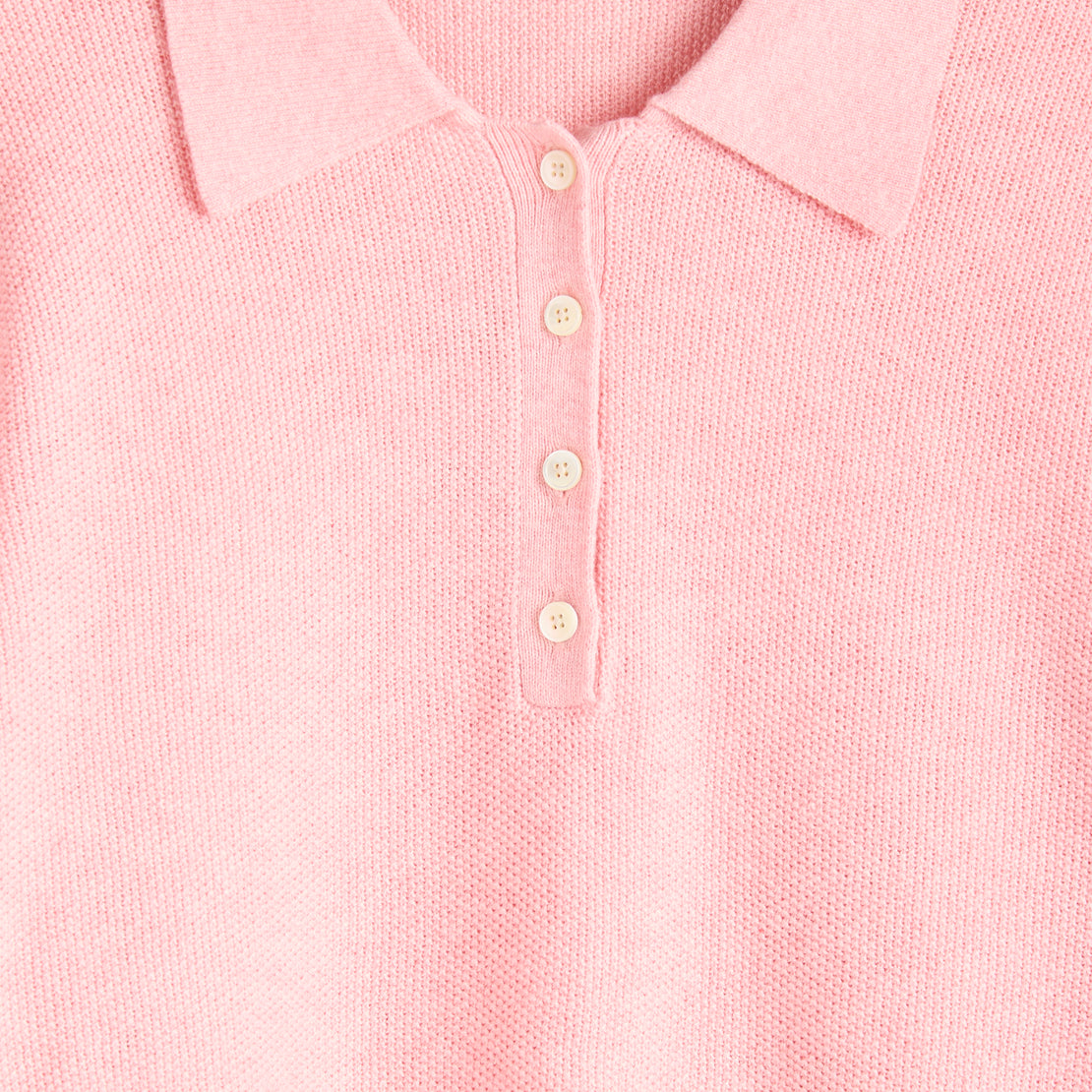 Alice Polo Sweater - Powder Pinky - Alex Mill - STAG Provisions - W - Tops - Sweater
