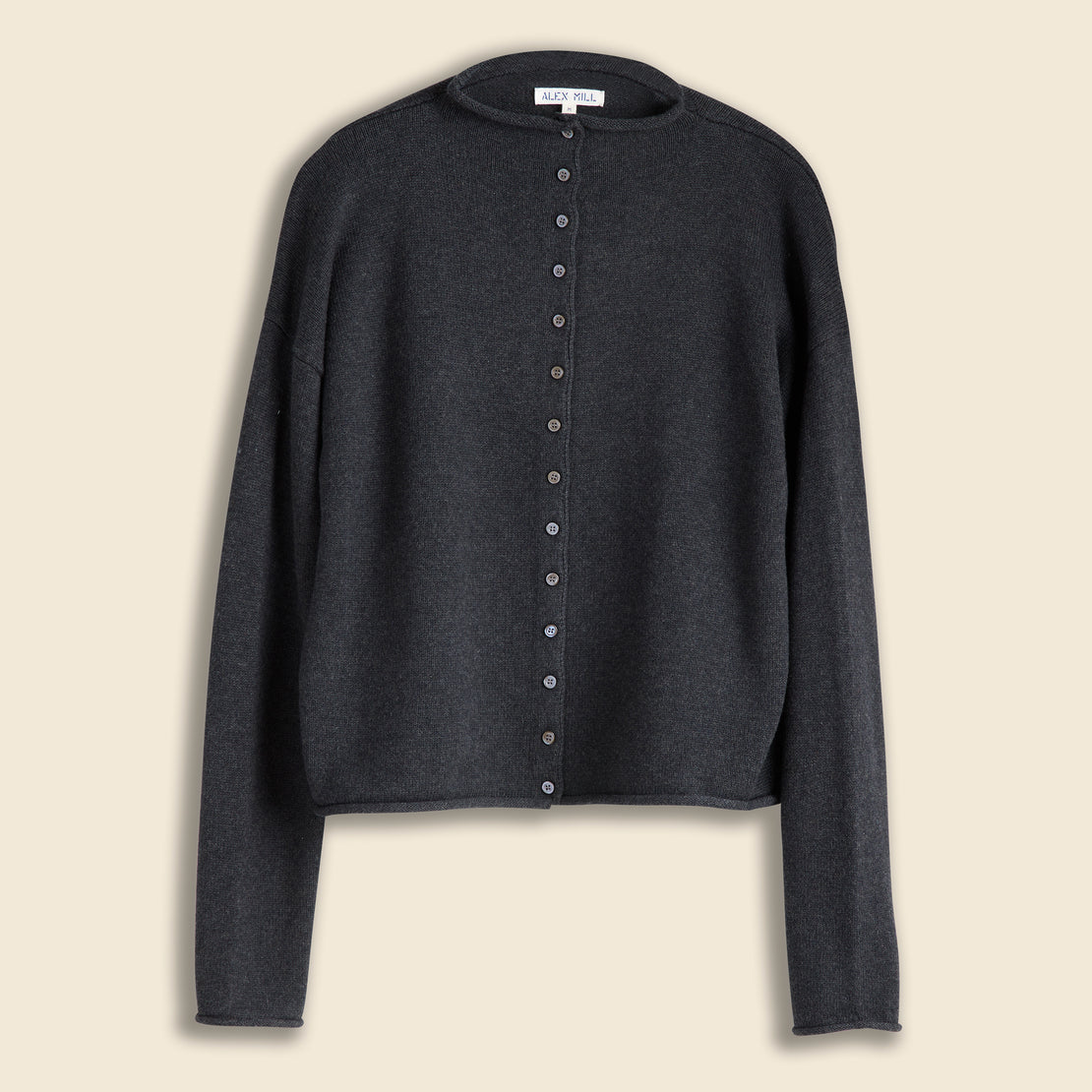 Alex Mill Taylor Cardigan In Cotton Cashmere Blend - Charcoal