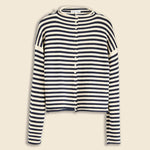 Taylor Cardigan in Striped Cotton Cashmere Blend - Navy/Ivory Stripe - Alex Mill - STAG Provisions - W - Tops - Sweater