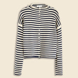 Taylor Cardigan in Striped Cotton Cashmere Blend - Navy/Ivory Stripe - Alex Mill - STAG Provisions - W - Tops - Sweater