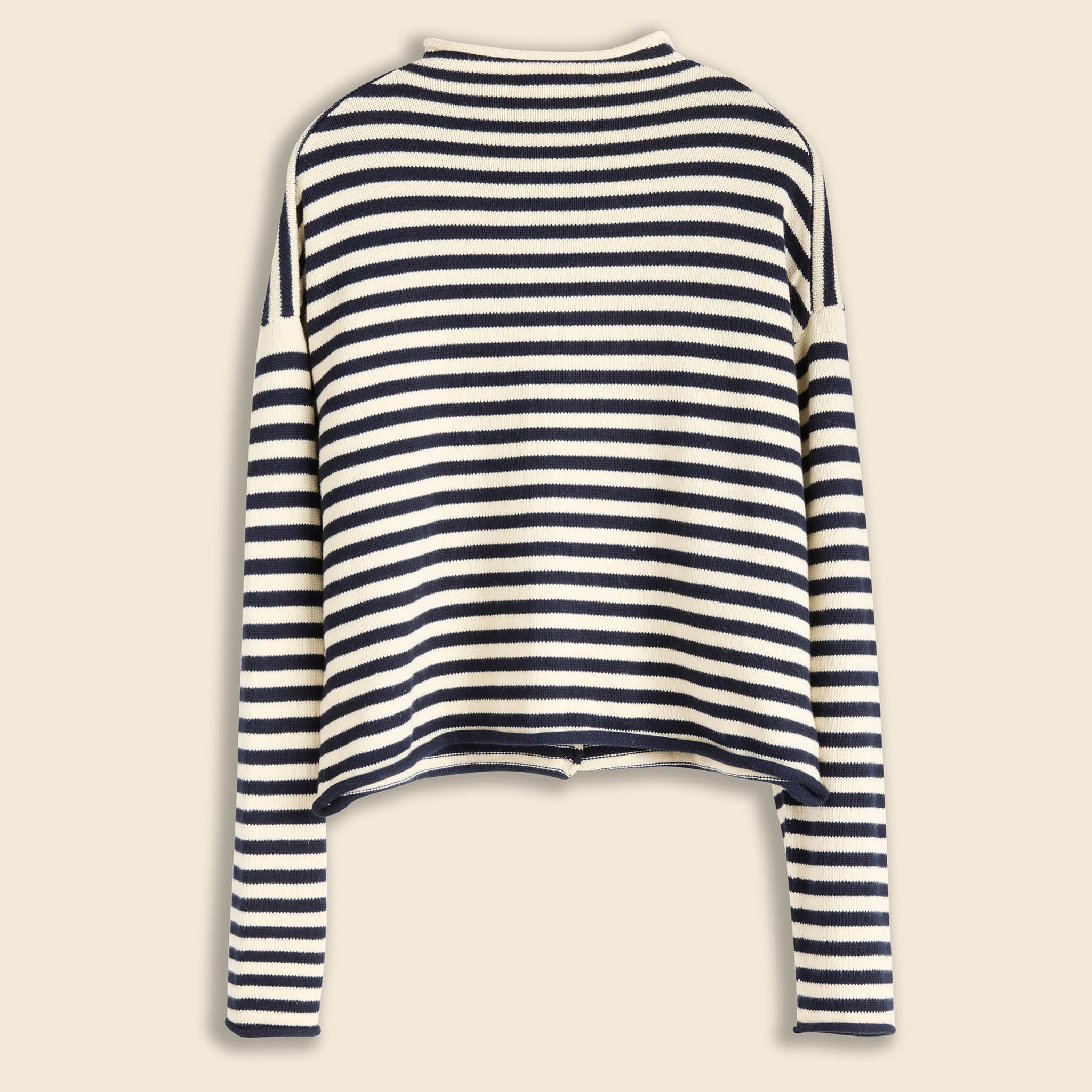 
                          Taylor Cardigan in Striped Cotton Cashmere Blend - Navy/Ivory Stripe - Alex Mill - STAG Provisions - W - Tops - Sweater
                        