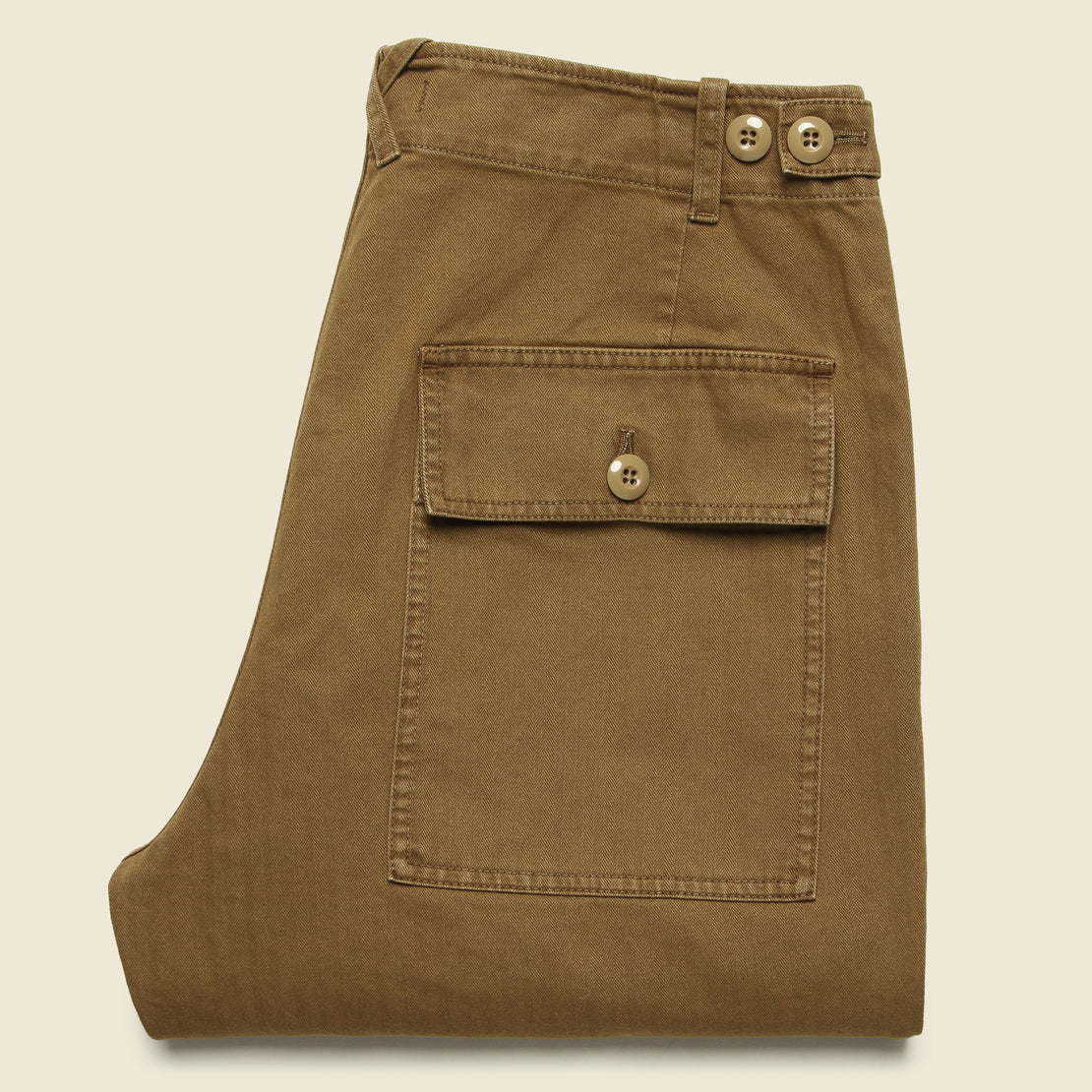 Cotton Herringbone Field Pant - Dark Khaki - Alex Mill - STAG Provisions - Pants - Twill
