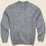 Alpaca Hairy Brushed Cardigan - Charcoal - Alex Mill - STAG Provisions - Tops - Sweater