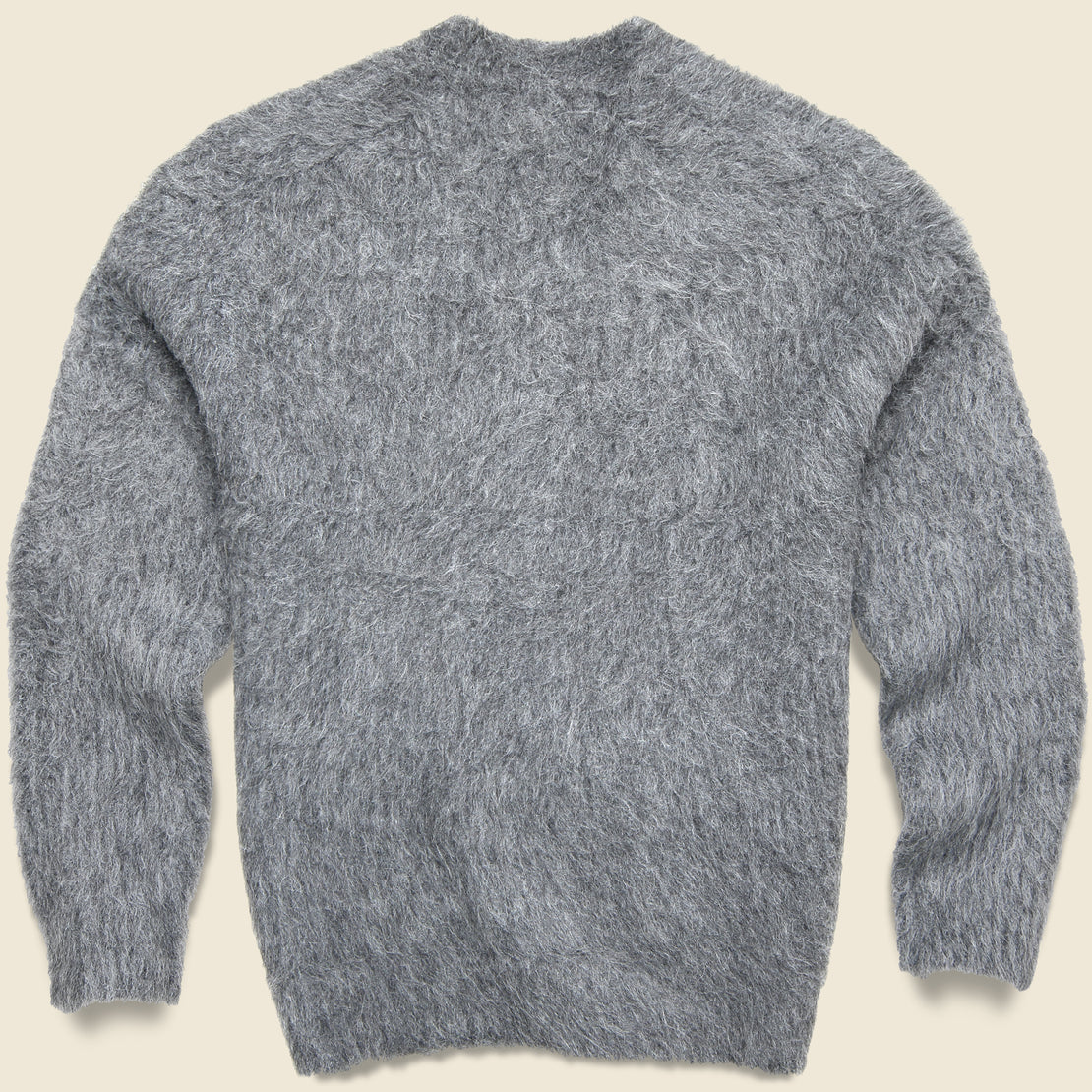 Alpaca Hairy Brushed Cardigan - Charcoal - Alex Mill - STAG Provisions - Tops - Sweater