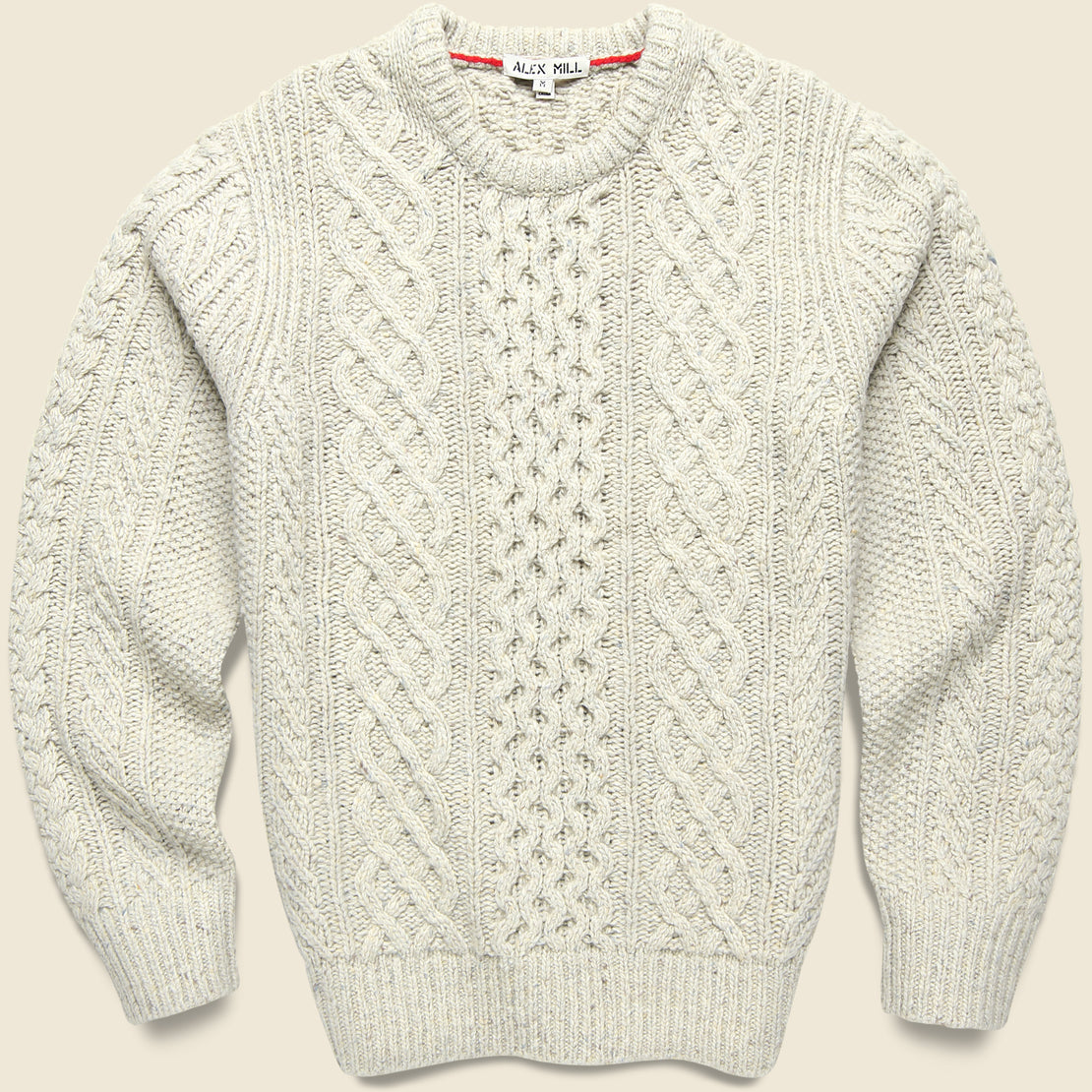 Alex Mill Donegal Crewneck Fisherman Sweater - Oatmeal