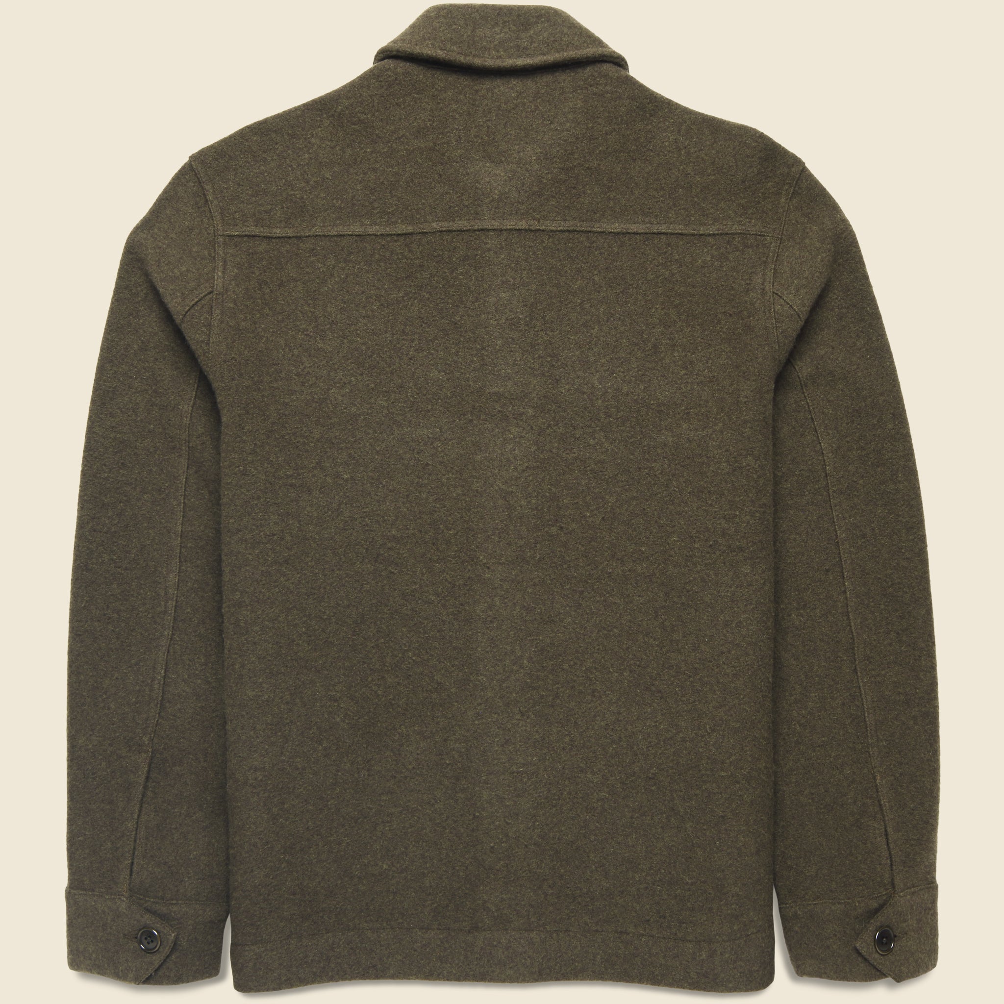 
                          Boiled Wool Work Jacket - Heather Olive
                        