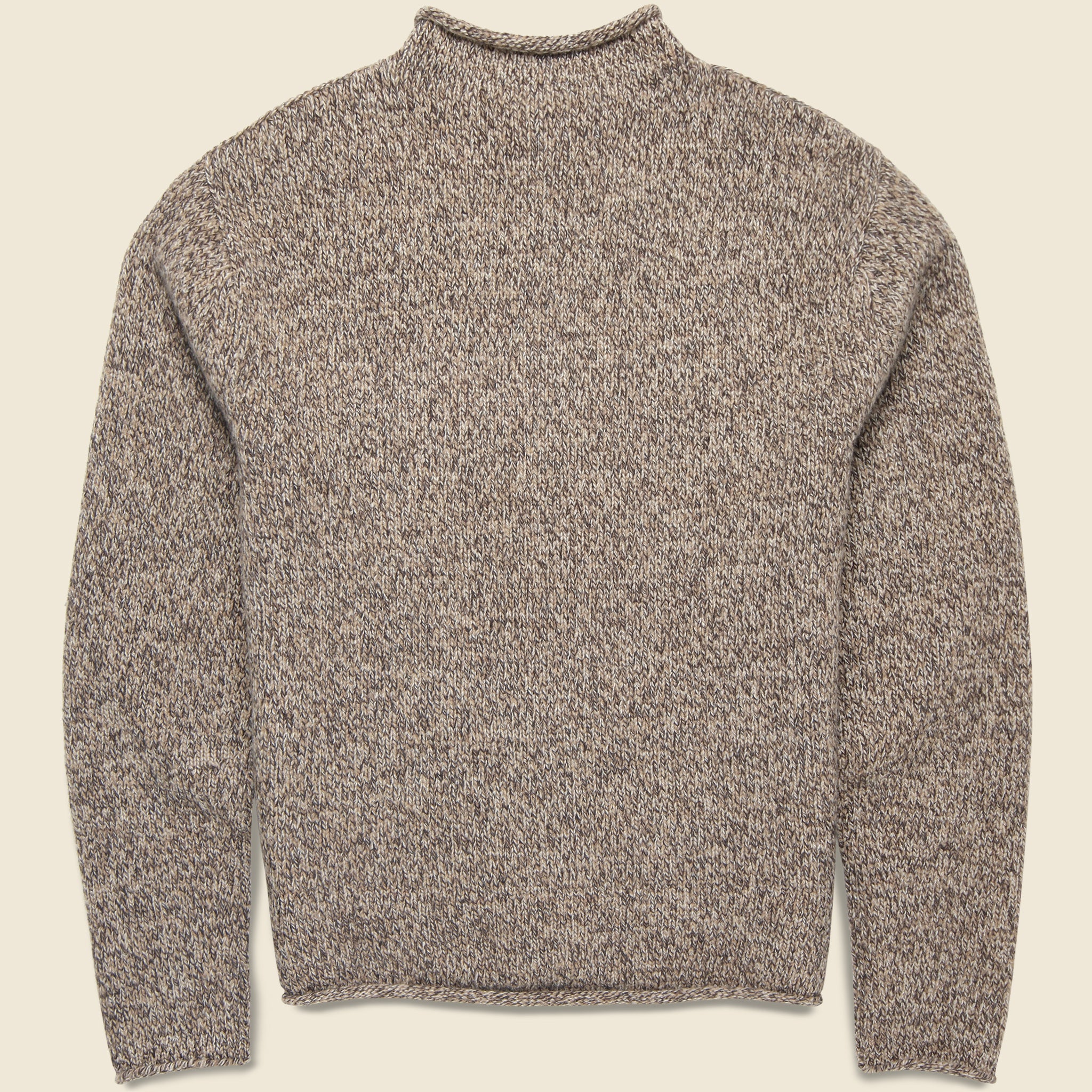 
                          Tweed Roll Neck Sweater - Marled Cedar
                        