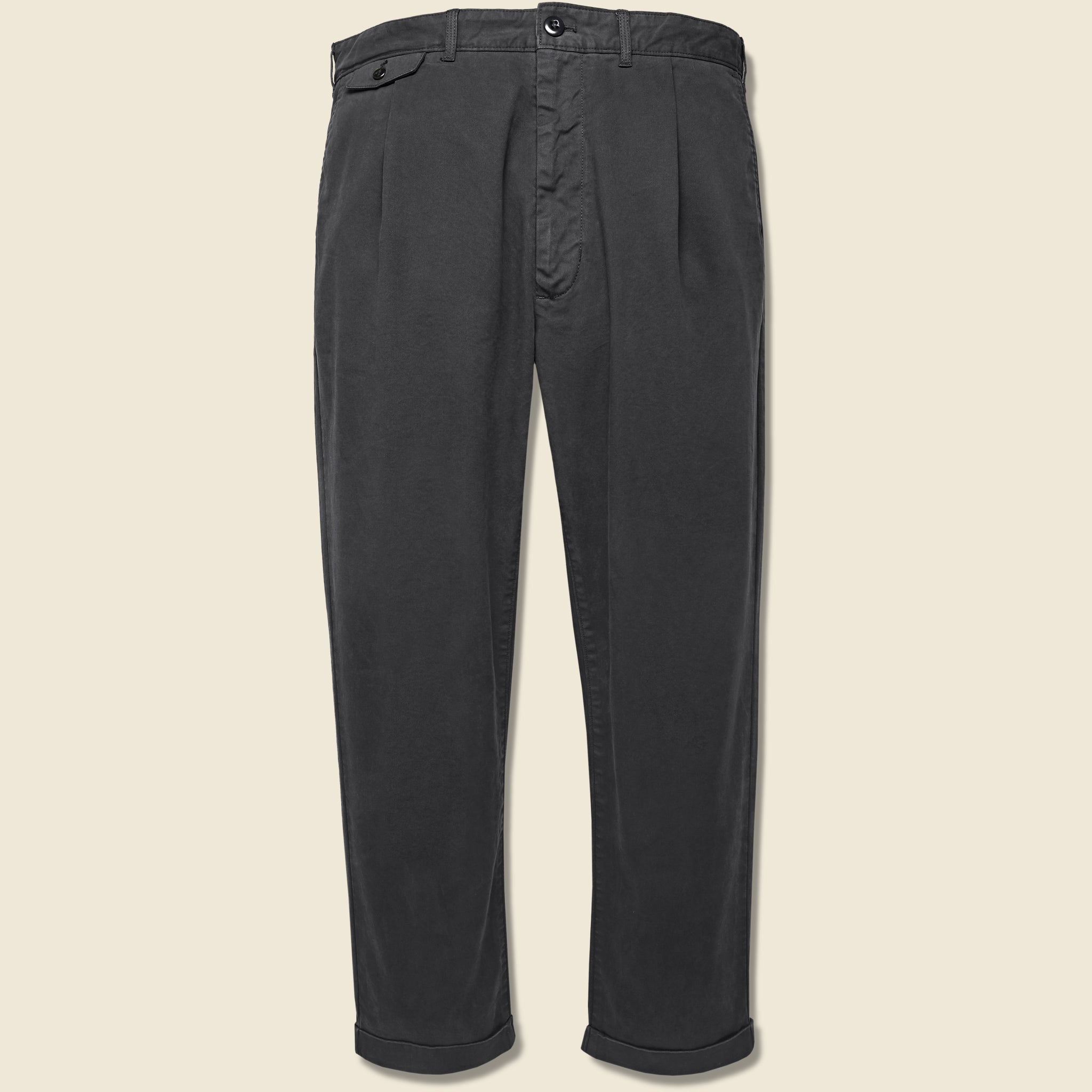 Standard Pleated Chino - Black - Alex Mill - STAG Provisions - Pants - Twill